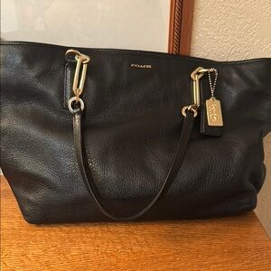 Coach Black Leather Tote Bag